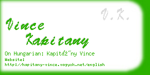 vince kapitany business card